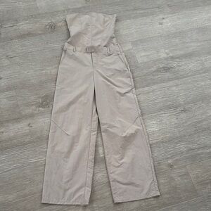Zara Tan Jumpsuit Wide-Leg Style